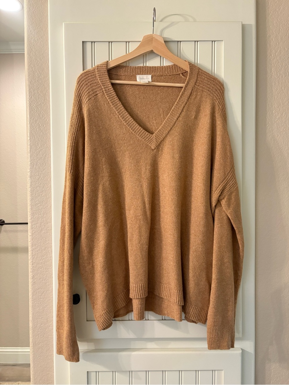 V-Neck Camel Sweater
